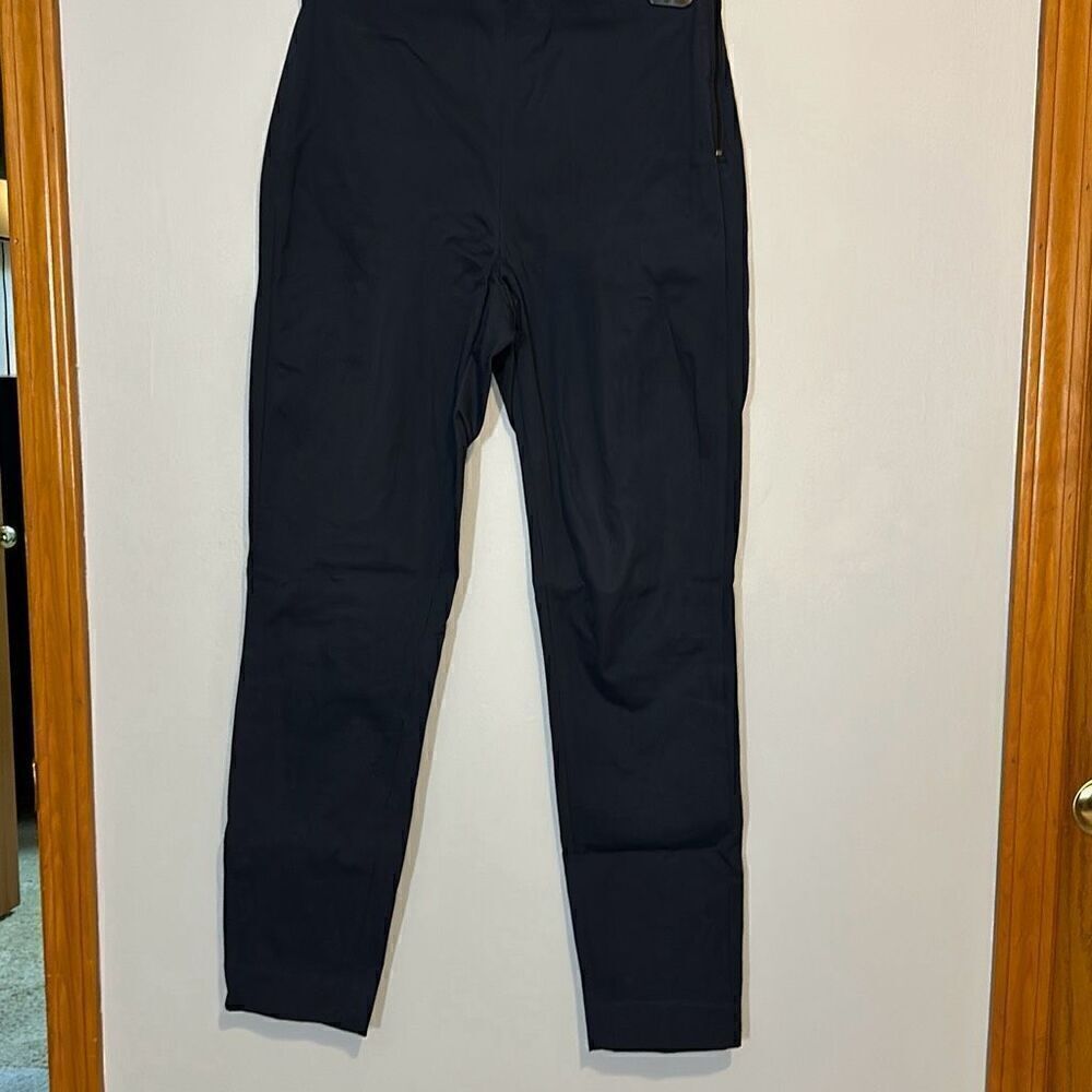 Everlane Italian GoWeave Side-Zip Trousers Navy Blue Slim‎ Tapered Pants Size 6
